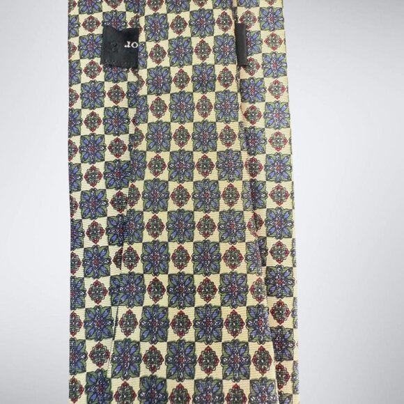 Christian Dior Silk Tie Floral Motifs‎ Men 3 2/3 Wide Yellow Business - Picture 3 of 6